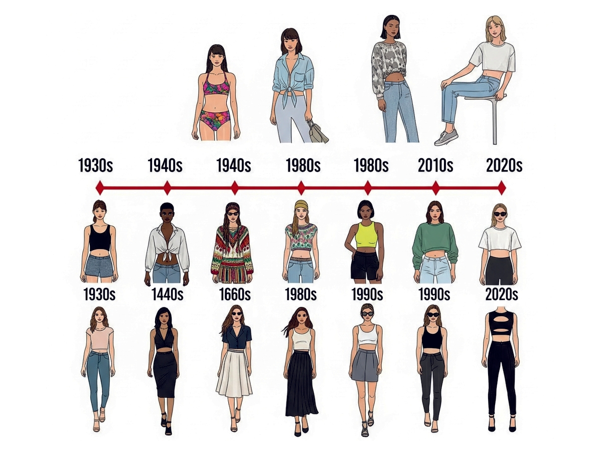 Crop Topların Kısa Moda Tarihi Plajlardan Podyumlara Crop Topların Kısa Moda Tarihi Plajlardan Podyumlara