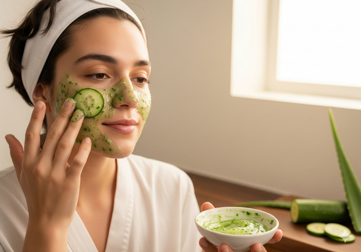 Salatalık ve Aloe Vera Maskesi Salatalık ve Aloe Vera Maskesi